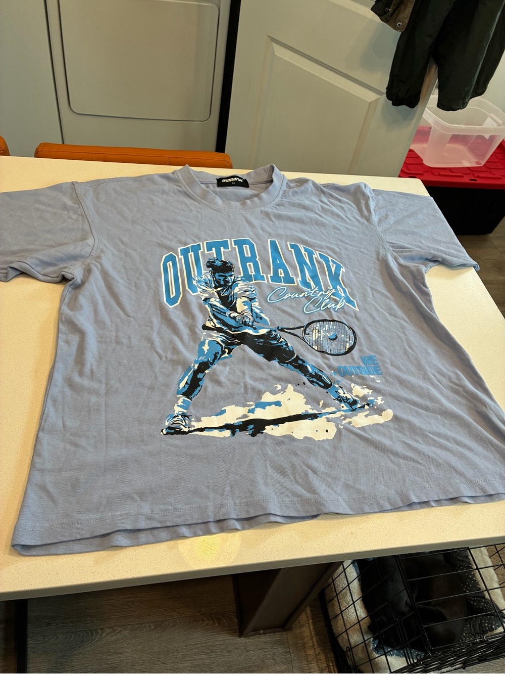 Outrank Country Club Tennis Graphic T-Shirt Size XL - Light Blue
